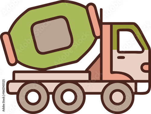Cement truck internet royalty free vector art