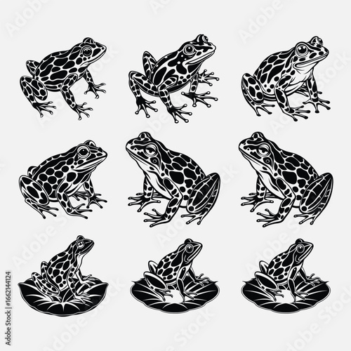 Northern Leopard Frog Vector Art, ideal for wildlife enthusiasts, nature projects, and amphibian-themed artwork.