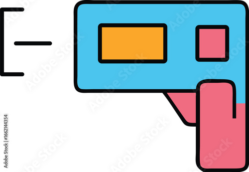 Minimal outline of a biometric scanner access panel clean style Technology Vector