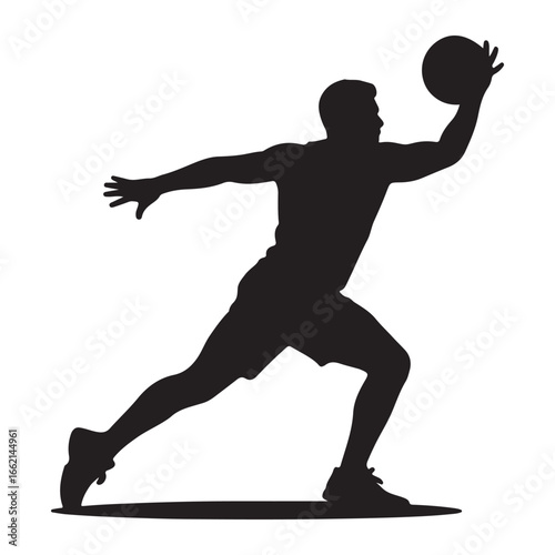 Silhouette of a basketball player reaching for a rebound