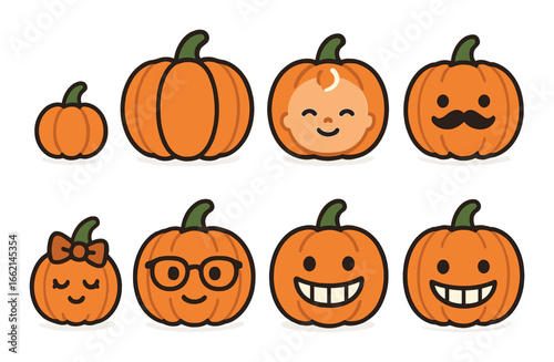 Cute pumpkin emojis: expressions and styles for halloween fun