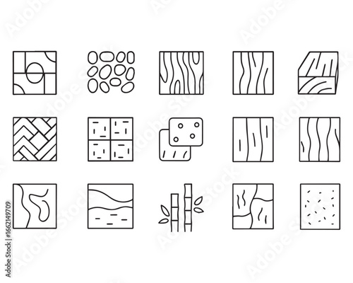 Set of outline icons related to hair care. Linear icon collection