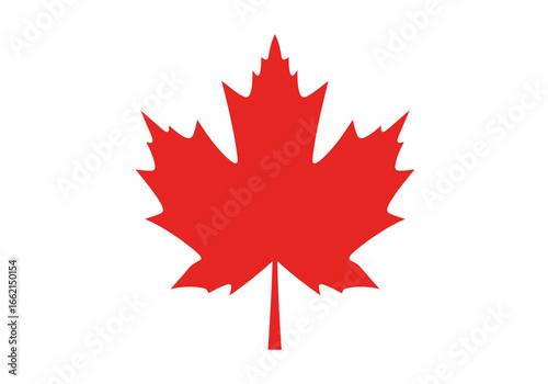Vibrant red maple leaf illustration symbolizing nature's beauty and autumnal charm, set against a pristine white background.