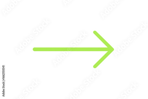 Bright neon green right arrow symbol for directional guidance and next steps transparent background