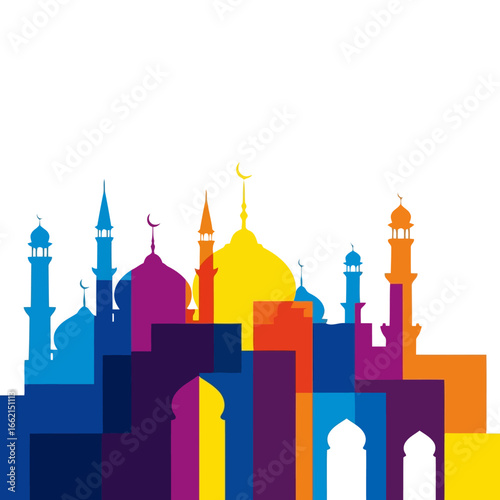 Abstract geometric shapes and lines in rgb colors