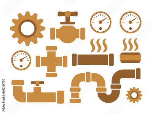 Plumbing and industrial equipment icons