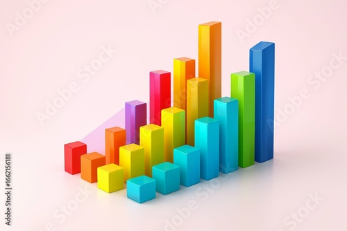 Colorful bar graph showing upward trend and growth with a clean light background Free Download Colorful bar graph showing upward trend and growth with a clean light background - GFXLoad