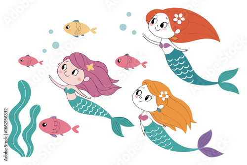 set of marine animals