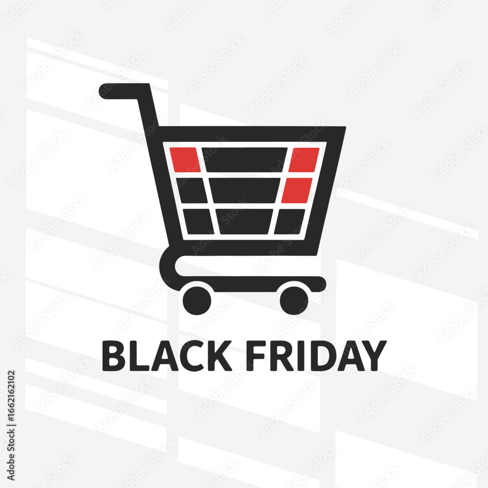 A black friday sale concept. The sign is red and Black and has a White background. A black friday sale concept. The sign is red and Black and has a White background.