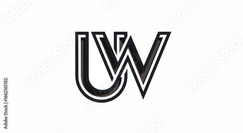 Modern UW monogram logo with a dark gray 3D beveled effect and interlocking letters.