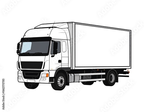 White box truck illustration