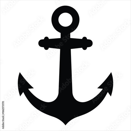 Classic black nautical anchor symbol isolated maritime marine nautical icon graphic design element