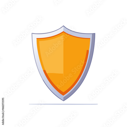 Isolated Gold Shield Emblem for Protection and Security Symbolism