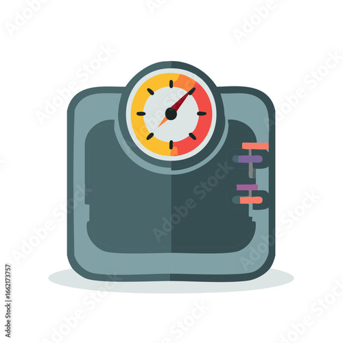 Weight Scale Measurement with Red Needle and colorful Gauge for Body Wellness, Fitness and Healthy Lifestyle