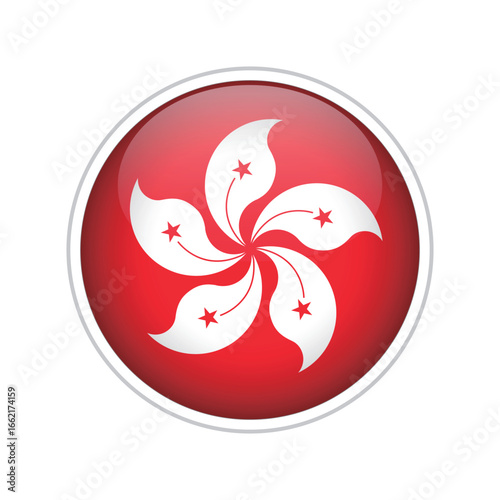 Flag of Hong Kong circle icon vector illustration