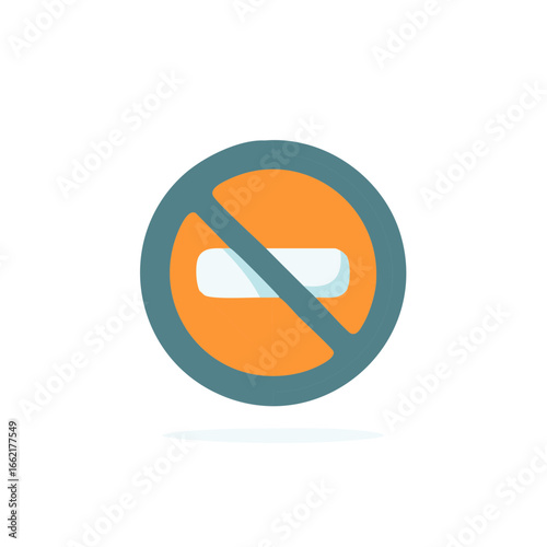 Circular Icon Graphic for Prohibition: Round Symbol with a Slash Indicates Restriction or Access Denial