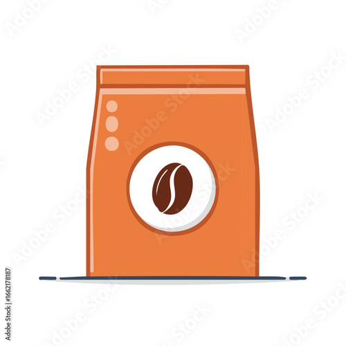 Coffee Beans in a Brown Bag  Illustration of Roasted Coffee for Cafe and Coffee Shops with Packaging. Vector format