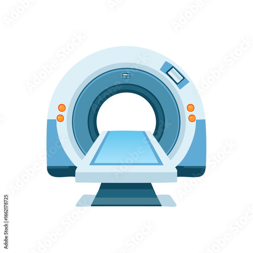 CT Scanner Illustration Medical Equipment Computerized Tomography Tool for Diagnostic Radiology Hospital Technology Healthcare Machine