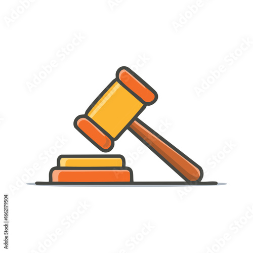 Illustration of Gavel and Sound Block Depicting Justice Process