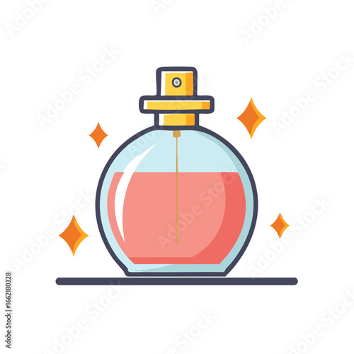 Elegant Perfume Bottle with Golden Accents, Aromatic Elixir, Fragrance Display