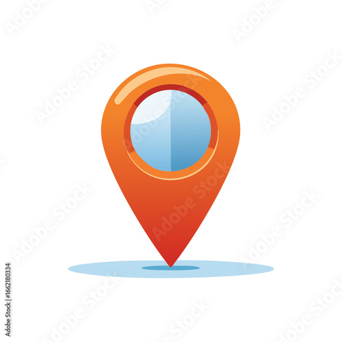 Free Download Orange Map Pointer Icon with Blue Center Design Element Location Symbol - GFXLoad
