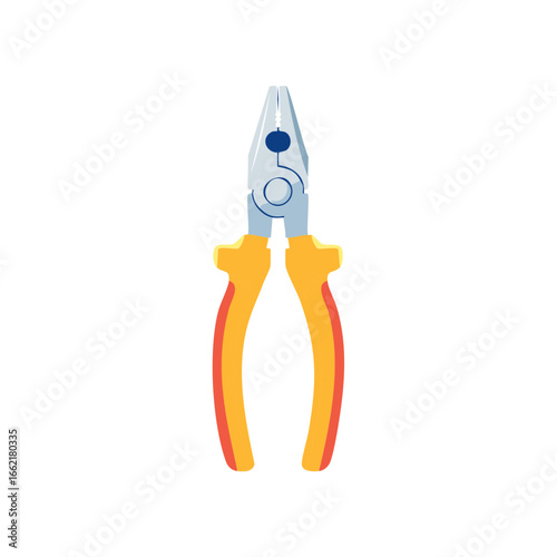 Yellow Handle Pliers Precision Tool for Repair Work and Construction Projects