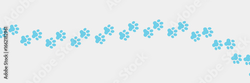 Paw vector foot trail print of cat. Dog, puppy silhouette animal diagonal tracks for t-shirts, backgrounds, patterns, websites, showcases design, greeting cards, animal child prints