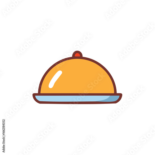 Elegant covered dish illustration a promise of culinary delight and refined dining experience. Appetizing food served beautifully on a plate.