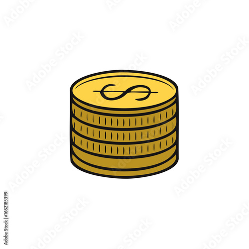 A stack of gold coins, representing wealth and financial prosperity. The coins are neatly piled on top of each other, showcasing a symbol of financial success