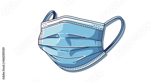 Essential Blue Medical Face Mask for Health Protection and Safety, a Vital Barrier Against Airborne Particles and Contaminants, Depicted for Public Health Awareness and Prevention