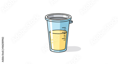 Medical Analysis Illustration of a urine sample in a laboratory container for health assessment