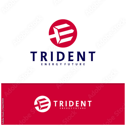 Letter E F with Trident logo icon design vector design template inspiration