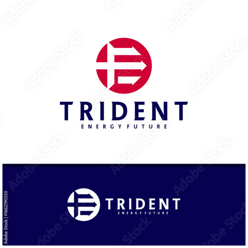 Letter E F with Trident logo icon design vector design template inspiration