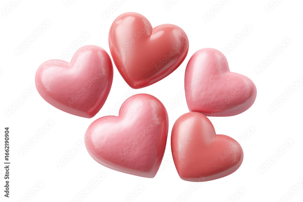 Fototapeta premium pink hearts love isolated on white background