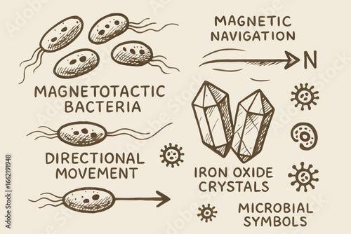 Magnetotactic Bacteria Doodle: Magnetic Navigation and Iron Oxide Crystals