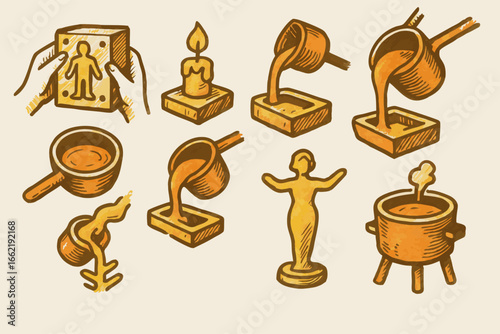 Metal Casting Process Illustration