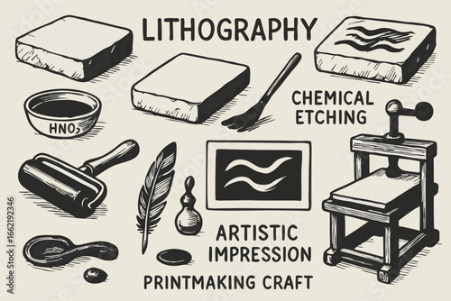 Lithography and Printmaking Techniques Illustration