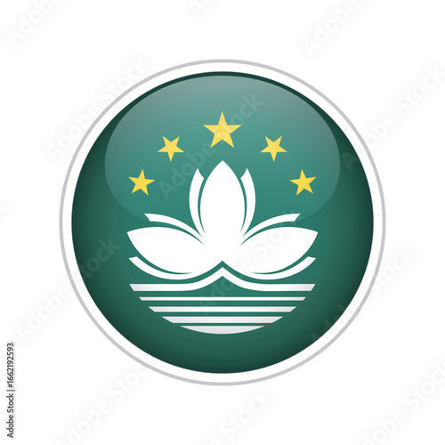 Flag of Makao cirrcle icon vector illustration