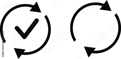 Checkmark and Refresh Icon Set