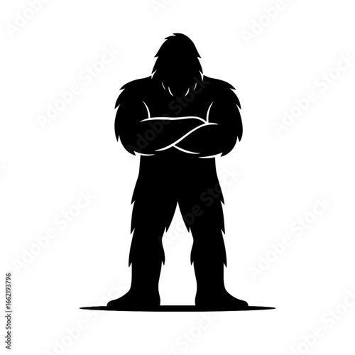 Mysterious silhouette of a legendary ape-like creature, evoking the mystique of the unexplored wilderness and the enigmatic nature of its existence.