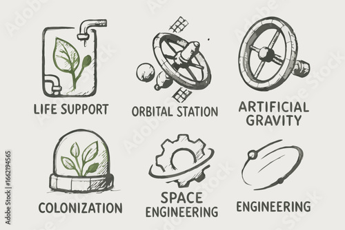 Space Exploration and Engineering Concept Sketches