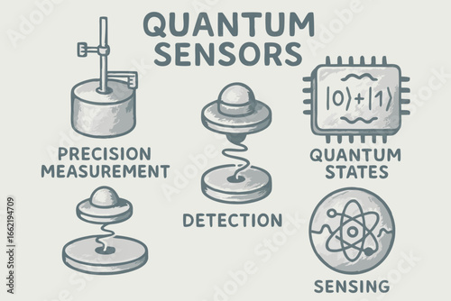 Quantum Sensors and Detection Methods Illustration