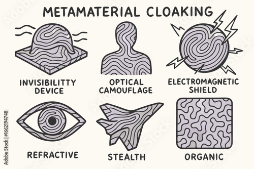 Metamaterial Cloaking Devices: Invisibility, Camouflage, Shielding, Stealth, Refraction, Organic