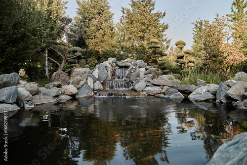 Waterfall in Japanese Garden