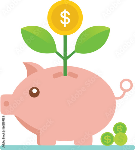 Piggy Bank with Growing Money Tree