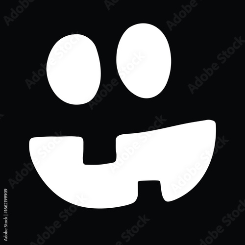Halloween Pumpkin Cute Faces Silhouette Set, Scary Jack O Lantern Vector