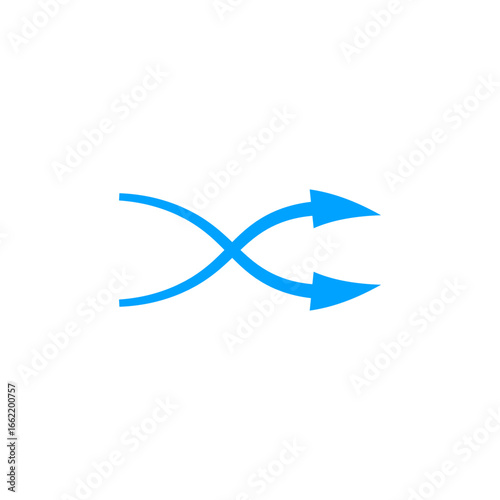 Blue crossed arrows show opposing directions, indicating dynamic motion or air flow concepts.