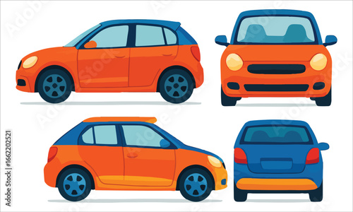 Colorful cars set vector illustration