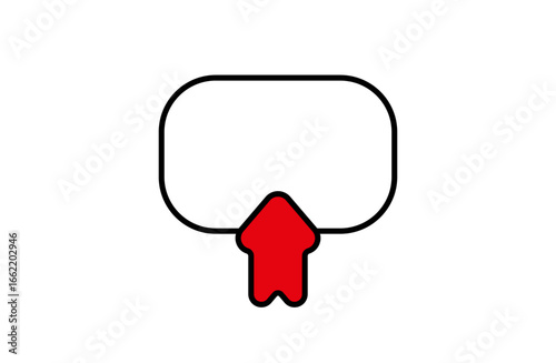 Highlight icon showing a red pointer arrow placed inside a rounded rectangle, representing annotation or UI emphasis.