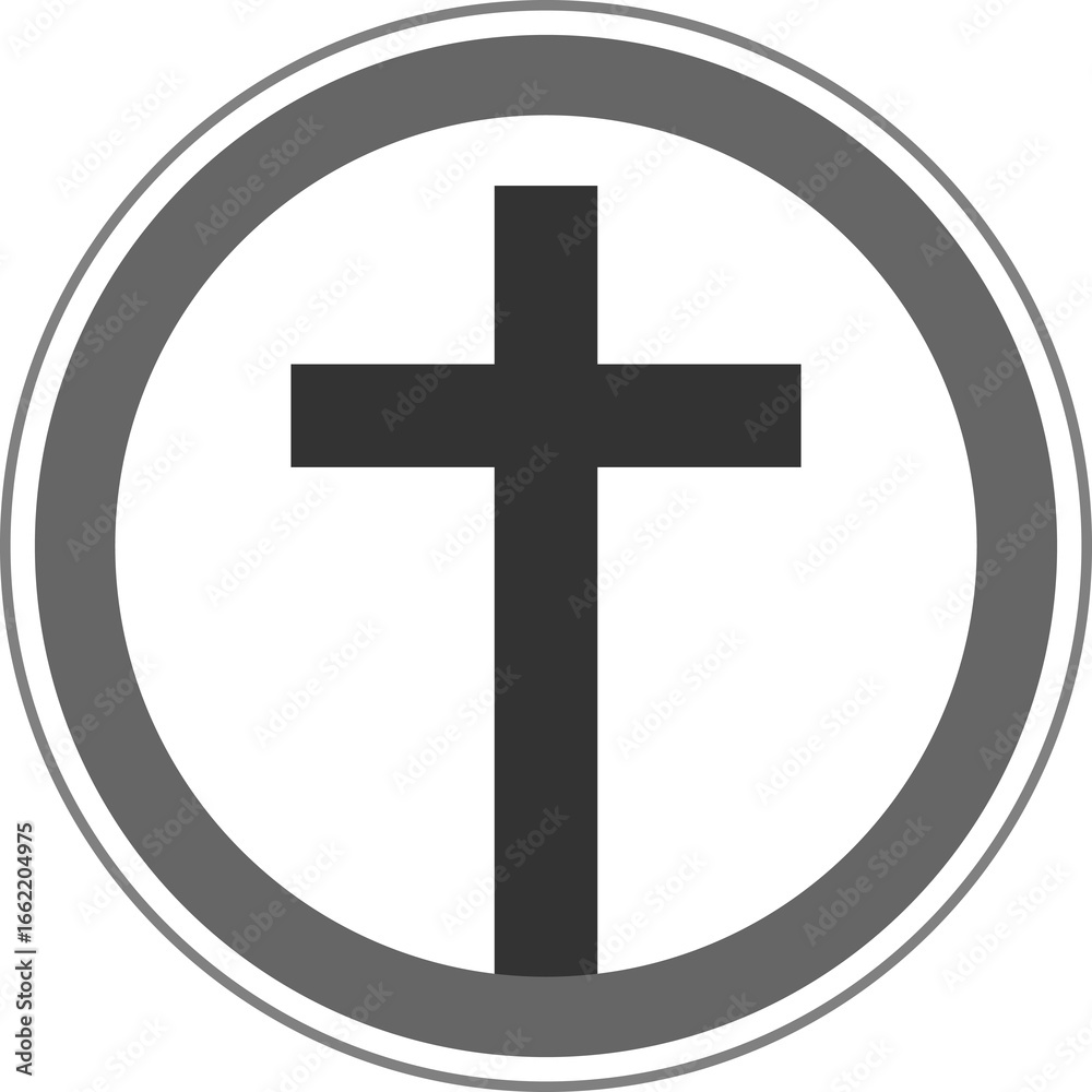 Obraz premium 종교-십자가-원형 프레임